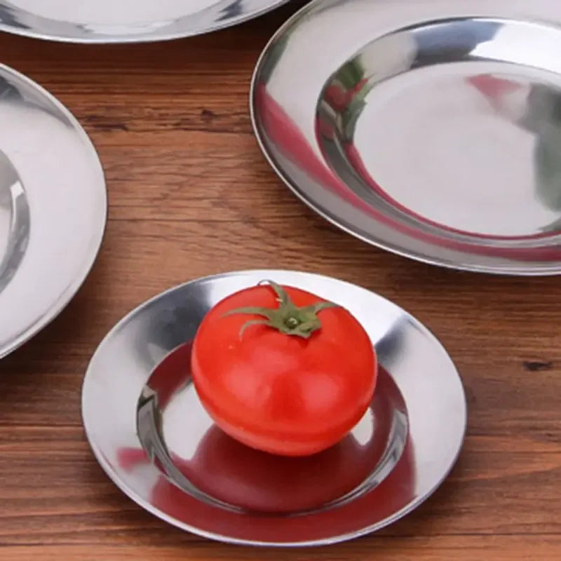 Stainless Steel Round Dinner Plate 16-24cm