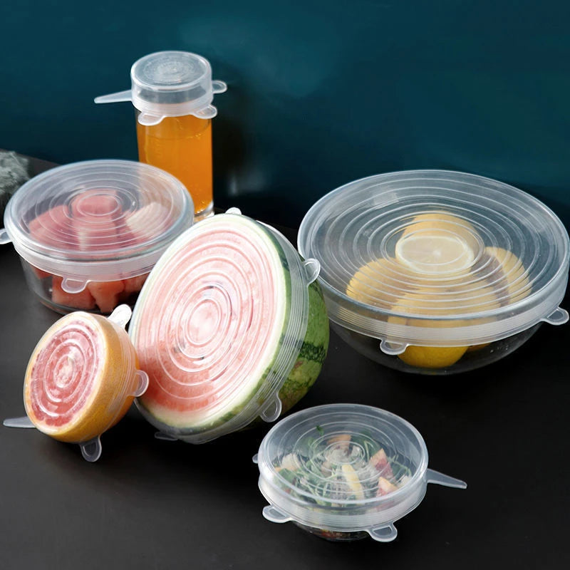 6Pcs/lot Food Adjustable Elastic Silicone Cover