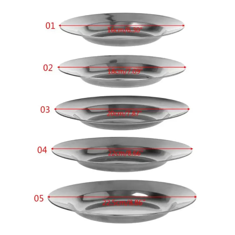 Stainless Steel Round Dinner Plate 16-24cm