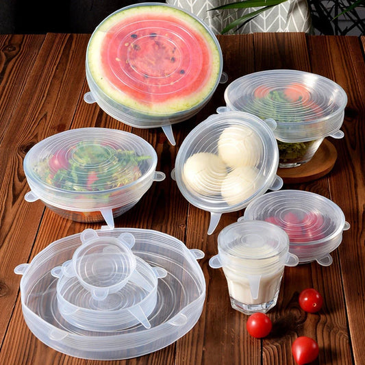 6Pcs/lot Food Adjustable Elastic Silicone Cover